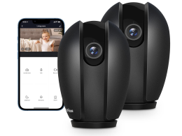 LaView Security Cameras for Home + 2X 32GB SD Cards, PT Home Security Camera System with Motion Detection, Two-Way Audio, Night Vision, Indoor WiFi Camera for Baby/pet, Alexa, USA